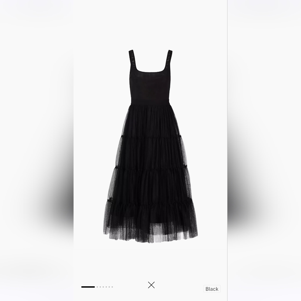 Alice + Olivia  Chara Tiered Tulle Midi-Dress